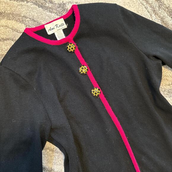 Vintage sweater funky buttons long sleeve tunic old money - Ami Knits - size 16 - Picture 7 of 8